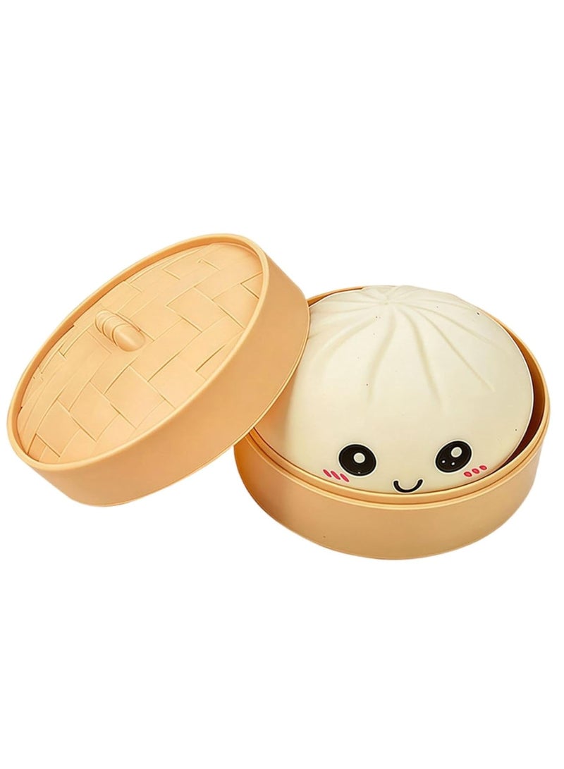 Squishy Fidget Squeeze Dumpling, New Bun Squeeze Stress Relief Ball with Steamer Box for Adult Stress Relief - Image 2