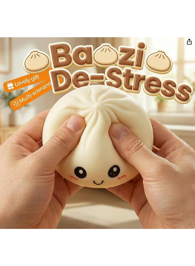 Squishy Fidget Squeeze Dumpling, New Bun Squeeze Stress Relief Ball with Steamer Box for Adult Stress Relief - Image 4