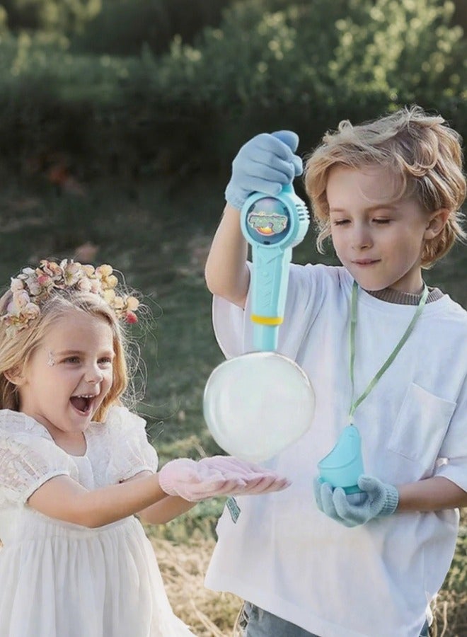 Colored Smoke Bubble Machine, Bubble Machine Elastic Bubble Mist Bubble Machine with elastic smoke effect, lightweight design, interactive bubbles, colored lights (blue) - Image 2