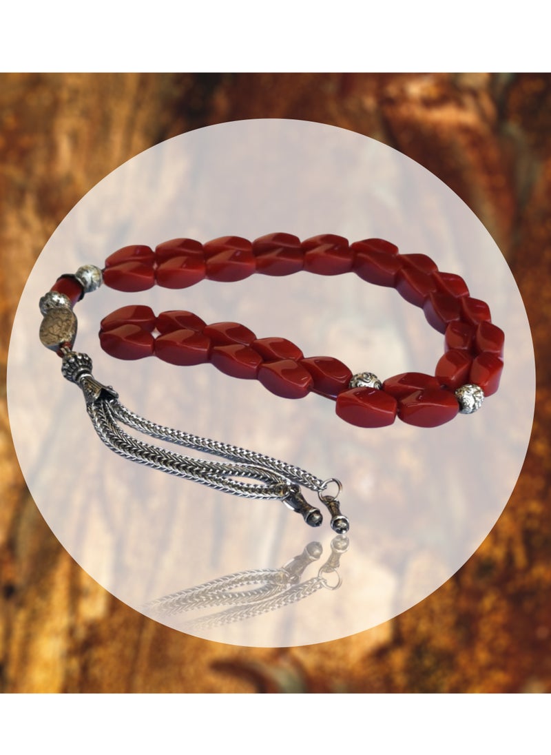 JADWAR - Luxurious onyx rosary for remembrance and supplication, in a matte brown color, with a simple and elegant design, highlighting the beauty of the onyx grains and giving it a touch of magic. - Image 1