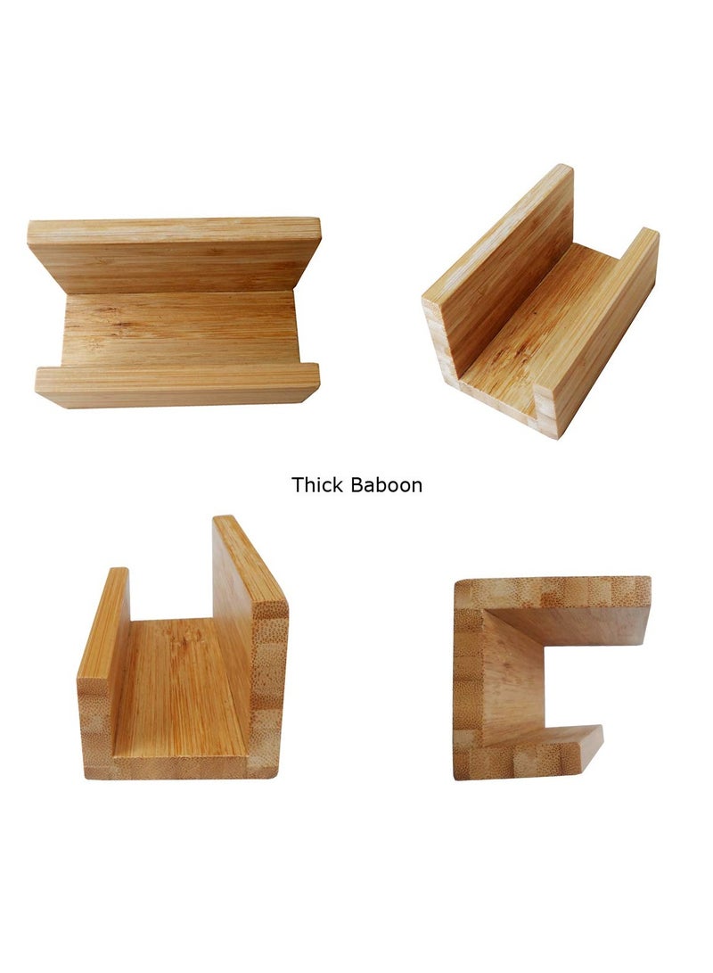 SYOSI حامل بطاقات العمل من الخيزران، حامل عرض بطاقات العمل المكتبي، حامل بطاقات قوي، منظم بطاقات العمل المكتبي، حامل بطاقات العمل من الخيزران، تخزين بطاقات العمل من الخيزران للمكتب - Image 3