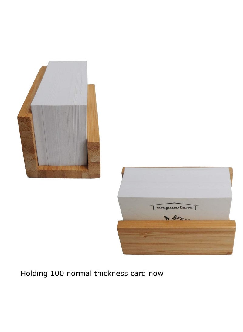 SYOSI حامل بطاقات العمل من الخيزران، حامل عرض بطاقات العمل المكتبي، حامل بطاقات قوي، منظم بطاقات العمل المكتبي، حامل بطاقات العمل من الخيزران، تخزين بطاقات العمل من الخيزران للمكتب - Image 2