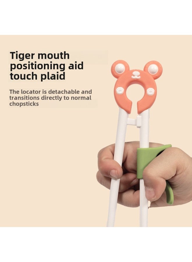 Children's Chopsticks Tiger Mouth Training Chopsticks 2 3 6 Years Old Baby Special Learning Practice Chopsticks Children Practice Tableware-Color:Orange Box  - Image 4