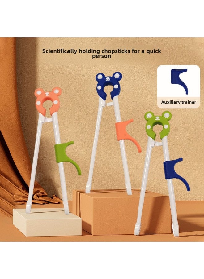 Children's Chopsticks Tiger Mouth Training Chopsticks 2 3 6 Years Old Baby Special Learning Practice Chopsticks Children Practice Tableware-Color:Orange Box  - Image 2