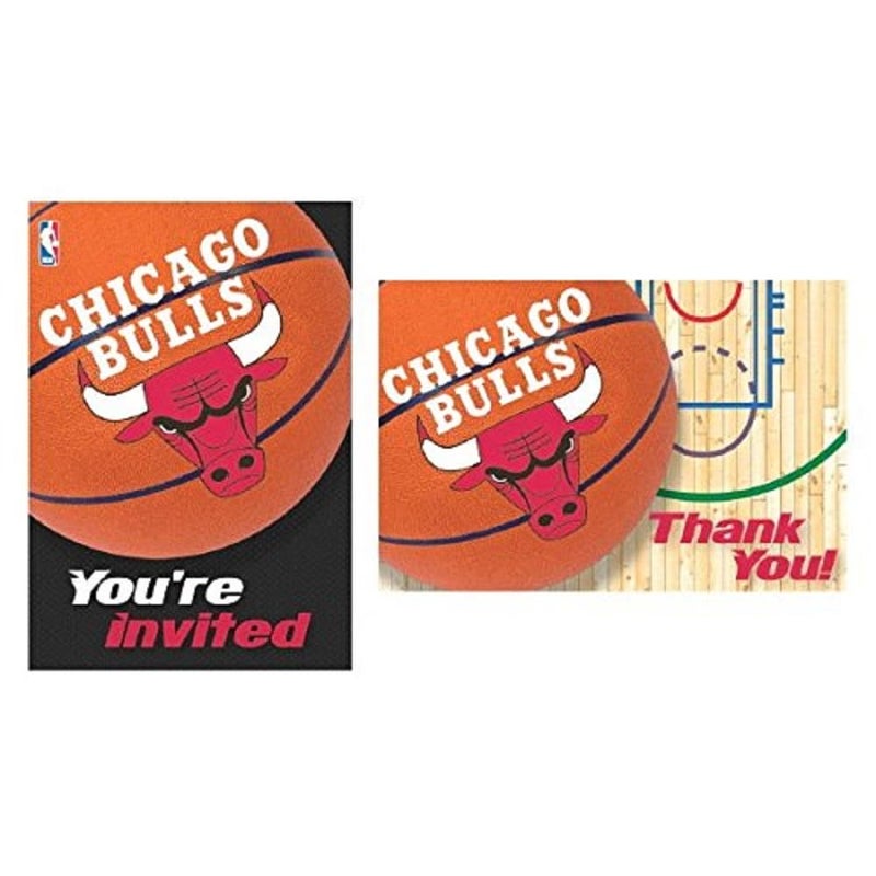 Amscan Chicago Bulls NBA Invitation & Thank You Cards (3.88" x 5.63") - Premium Multicolor Cardstock & Eye-catching Designs, Perfect For Game Day Celebrations & Themed Parties - Pack Of 16 - Image 5