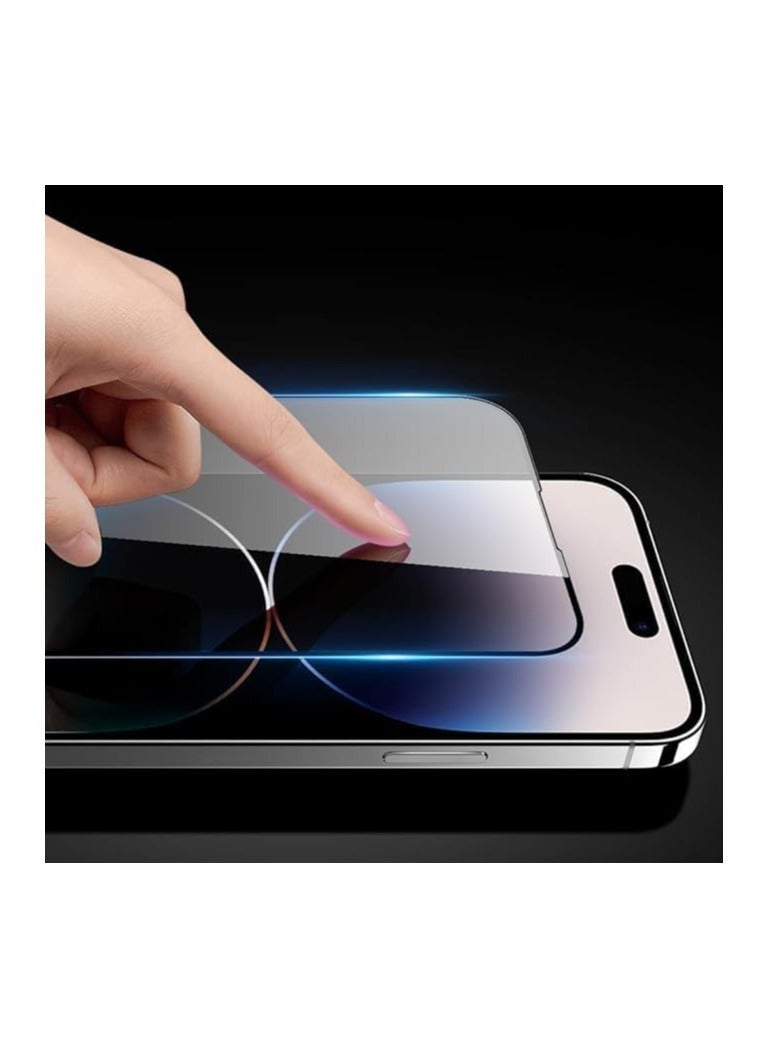 راكسوم واقي شاشة زجاجي لهاتف iPhone 15 Pro Max، واقي شاشة زجاجي مقوى كامل اللصق من الحافة إلى الحافة لهاتف iPhone 15 Pro Max (2023) (IPHONE 15 PRO MAX) - Image 4