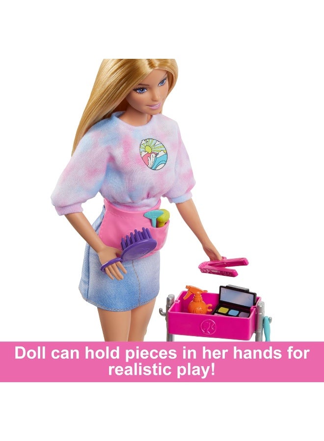 Barbie “Malibu” Stylist Doll And 14 Accessories Playset, Hair & Makeup Theme with Puppy And Styling Cart - Image 5