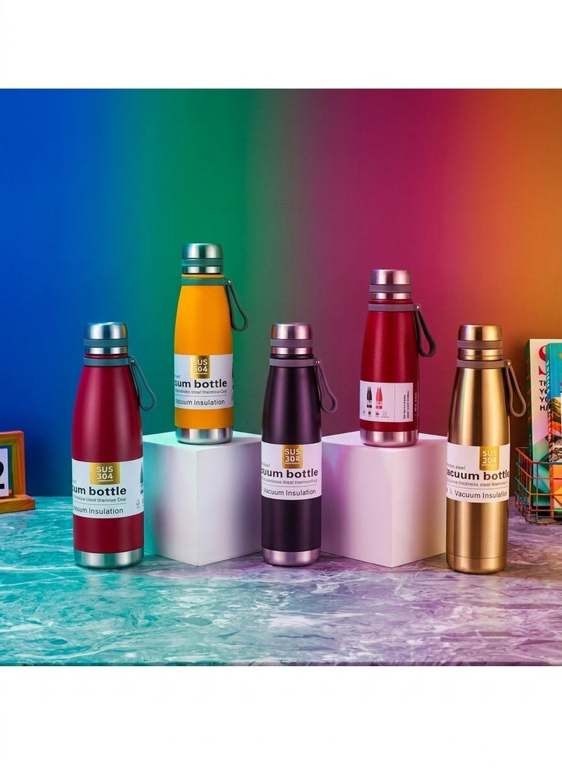 Premium Stainless Steel Vacuum Insulated Water Bottle – Double-Wall Thermos Flask, Keeps Drinks Cold for 24 Hours & Hot for 12 Hours, Leak-Proof & BPA-Free Reusable Bottle for Sports, Gym & Travel (650ml) Yellow - Image 5