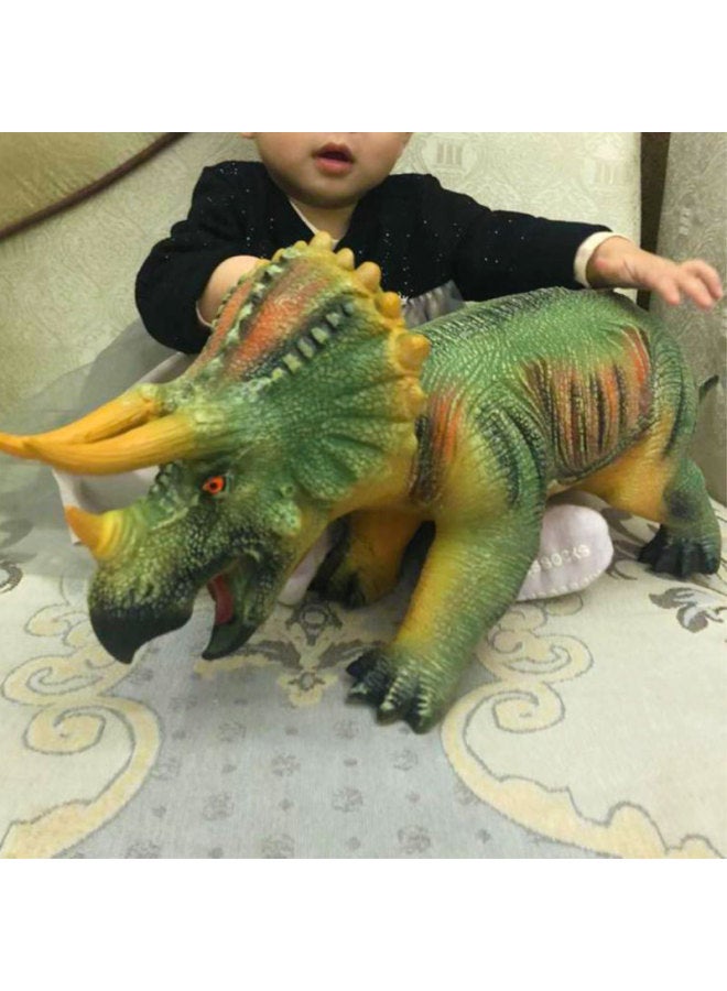 Super Large Triceratops Dinosaur Toy Simulation Animal Set Soft Glue Model Boy Child Baby Birthday-Color:Green Cute Triceratops-long 48cm High 22cm-with Sound