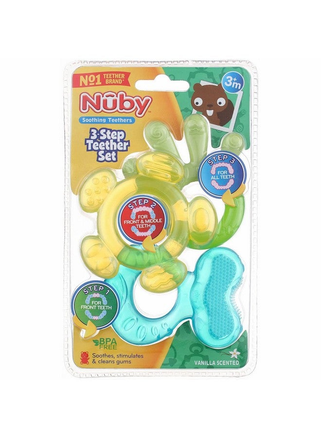 Nuby 3 Step Soothing Teether 3 Piece Set- Assorted Color - Image 1