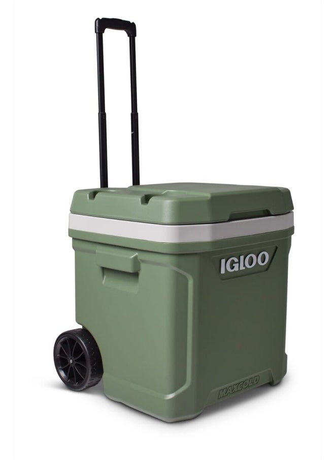 Igloo Ecocool Latitude 60 Qt Roller Cooler - Vintage Green  - Image 4