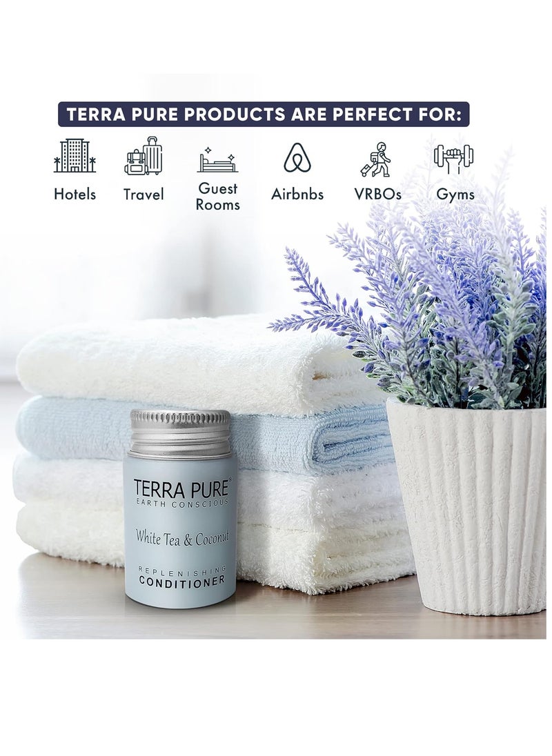 Terra Pure Terra Pure White Tea & Coconut Conditioner, Travel Size Hotel Amenities, 1 oz. (Case of 100)  - Image 2