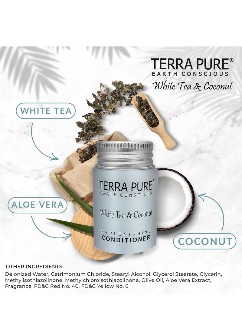 Terra Pure Terra Pure White Tea & Coconut Conditioner, Travel Size Hotel Amenities, 1 oz. (Case of 100)  - Image 4