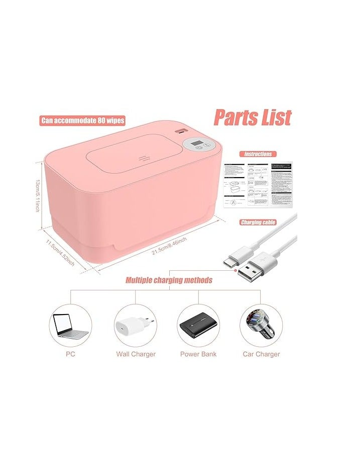 Baby Wipe Warmer, Thermostat Baby Wipe Heater, 40-55°C Adjustable Baby Wipes Dispenser Warmer, Wet Wipes Warmer Prevent Dry, USB Baby Wipe Warmer for Car Home Baby Nursery - Image 3