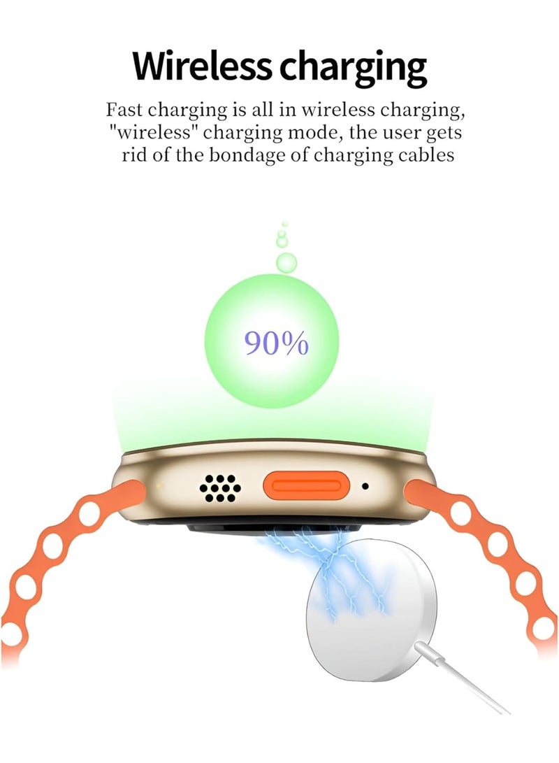 W&O X10 Ultra Smart Watch 3 Curved Glass with Silicone Strap and Wireless Charging  Blue - Image 3