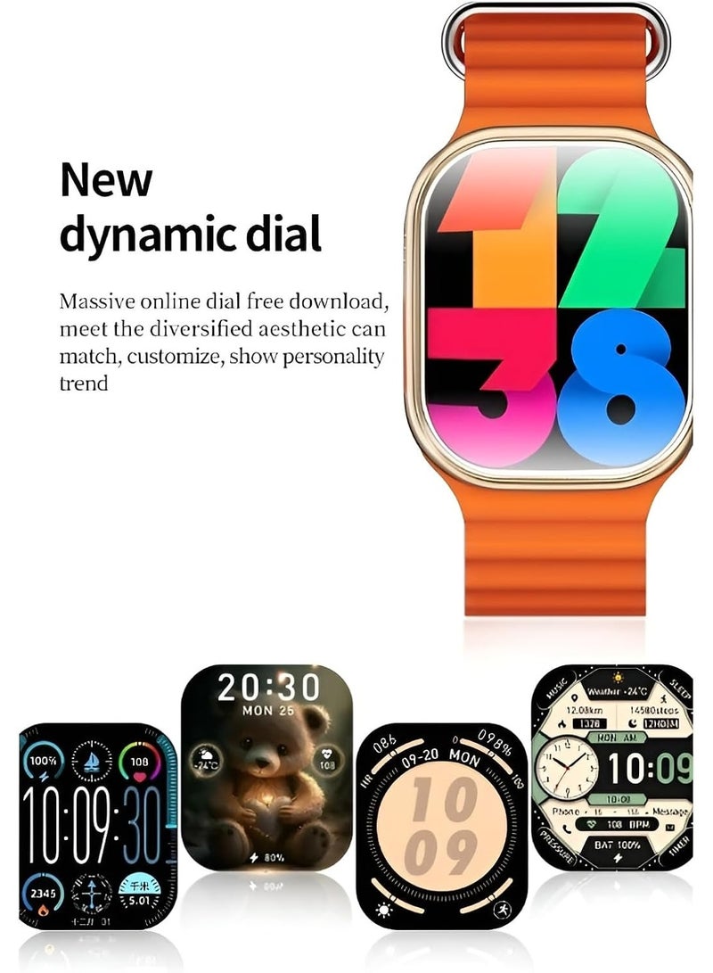 W&O X10 Ultra Smart Watch 3 Curved Glass with Silicone Strap and Wireless Charging  Blue - Image 5