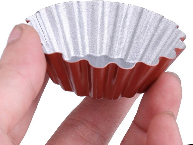 TASKHOUSE 6 Packs Egg Tart Mold Cupcake Cake Muffin Mold Mini Pie Pans Tin Baking Tool Carbon SteelRound - Image 1