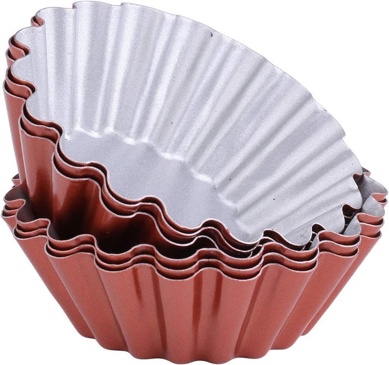TASKHOUSE 6 Packs Egg Tart Mold Cupcake Cake Muffin Mold Mini Pie Pans Tin Baking Tool Carbon SteelRound - Image 5
