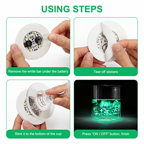 Ahier AHIIER 12 Pcs RGB Led Coasters - Multicolor Led Bar Coaster with 7 Colors, Bottle Lights and Sticker Lights for Party, Wedding, Bar - Image 2