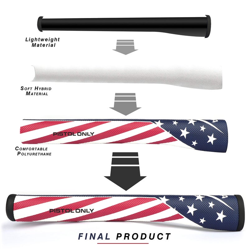 CHAMPKEY USA Pistol Golf Putter Grip | Comfortable Polyurethane and Lightweight Putter Grips (Midsize) - Image 5
