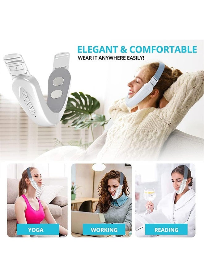 V شكل تدليك الوجه, آلة خفض الذقن المزدوجة الكهربائية مع 6 أوضاع و 12 مستويات كثافة, جهاز رفع الوجه التثبيت, جهاز رفع الوجه على شكل V, جهاز رفع الوجه على شكل V - Image 4