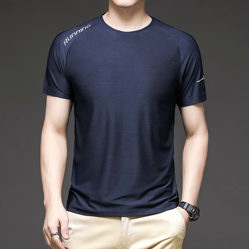 Summer Short-Sleeved T-Shirt For Men 2024 Thin Breathable Quick-Drying T-Shirt Men'S Tops Fitness Sports Ice Silk T-Shirt For Men - Image 3