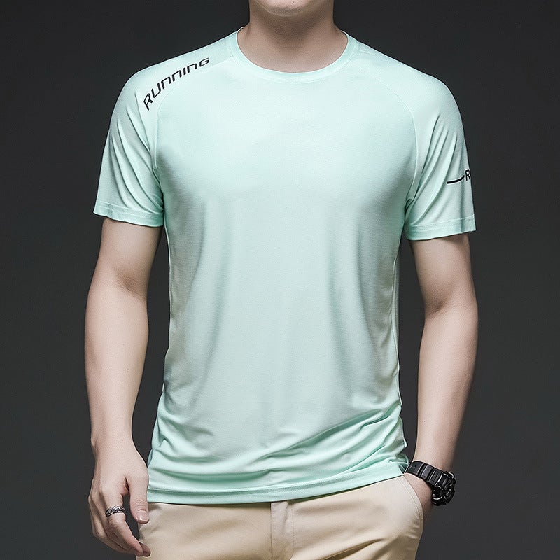 Summer Short-Sleeved T-Shirt For Men 2024 Thin Breathable Quick-Drying T-Shirt Men'S Tops Fitness Sports Ice Silk T-Shirt For Men - Image 4