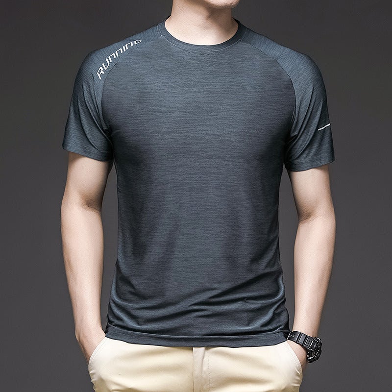 Summer Short-Sleeved T-Shirt For Men 2024 Thin Breathable Quick-Drying T-Shirt Men'S Tops Fitness Sports Ice Silk T-Shirt For Men - Image 1