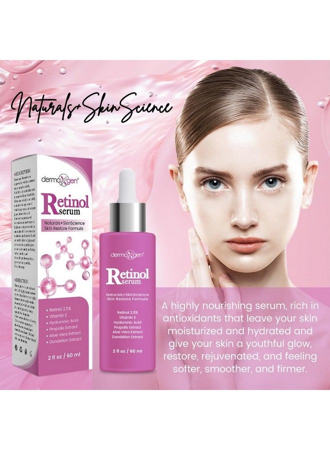 DERMAXGEN Retinol Cream - 3% (Percent) Retinol Cream for Face with Hyaluronic Acid Anti-Aging Face Cream for Fine Lines & Wrinkles - Hydrating Face Moisturizer (2 FL OZ, RETINOL SERUM) - Image 2