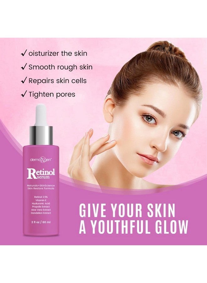 DERMAXGEN Retinol Cream - 3% (Percent) Retinol Cream for Face with Hyaluronic Acid Anti-Aging Face Cream for Fine Lines & Wrinkles - Hydrating Face Moisturizer (2 FL OZ, RETINOL SERUM) - Image 4