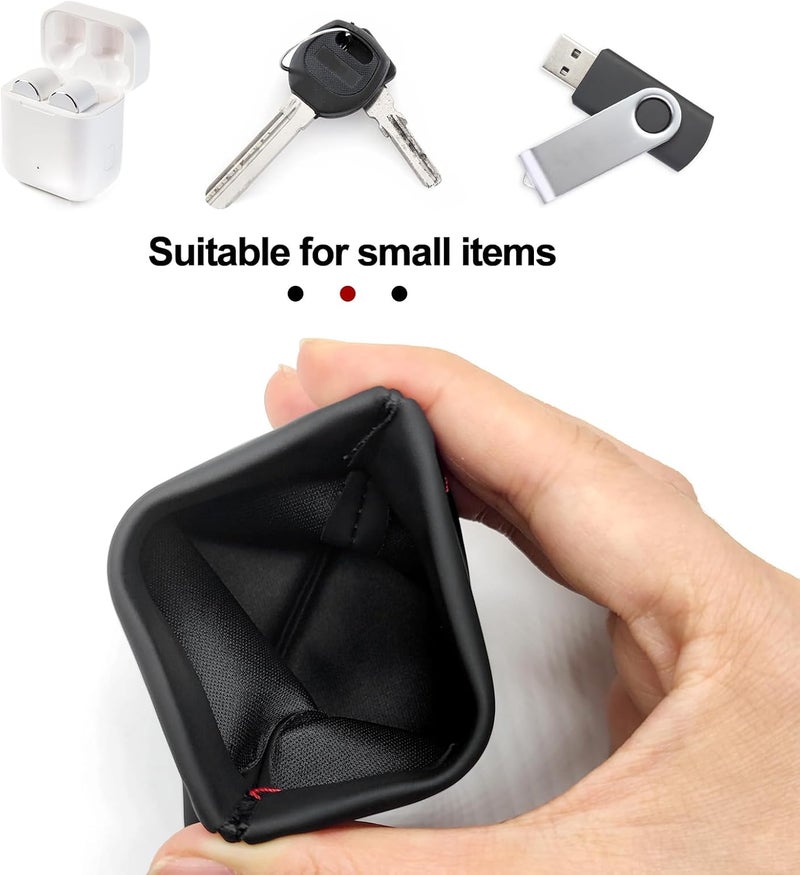 Quacc 3pcs Earphone Pouch PU Leather Headphone Storage Bag Universal Spring Bag Closure Soft Elastic Snap Spring Pouch for Storing Earphones, Coins, Keys, USB Flash Drives, Jewellery - Image 2