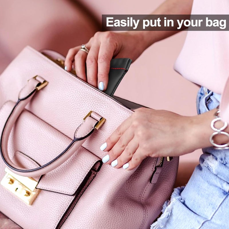 Quacc 3pcs Earphone Pouch PU Leather Headphone Storage Bag Universal Spring Bag Closure Soft Elastic Snap Spring Pouch for Storing Earphones, Coins, Keys, USB Flash Drives, Jewellery - Image 5