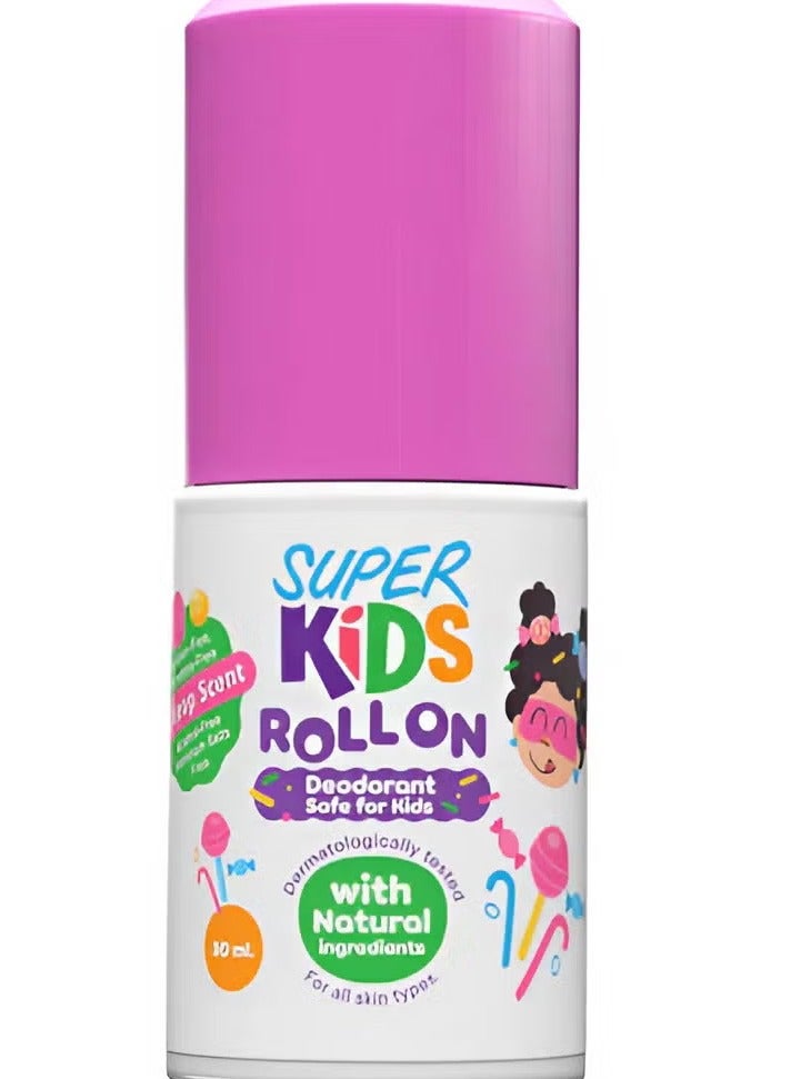 Super Kids Roll On Deodorant Safe For Kids Lollipop Scent - 30 ml