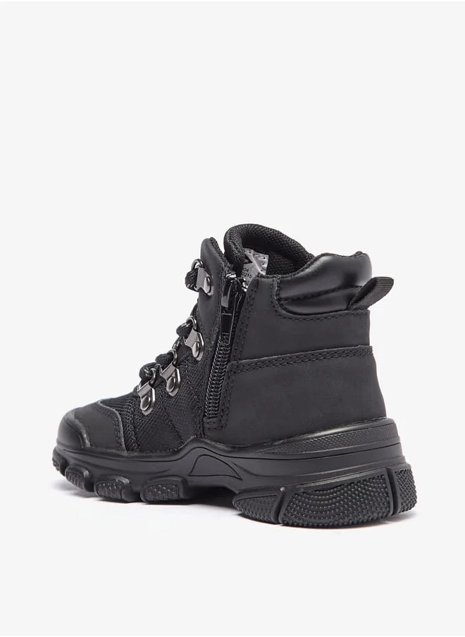 لي كوبر Boys' Panelled Ankle Boots with Zip Closure