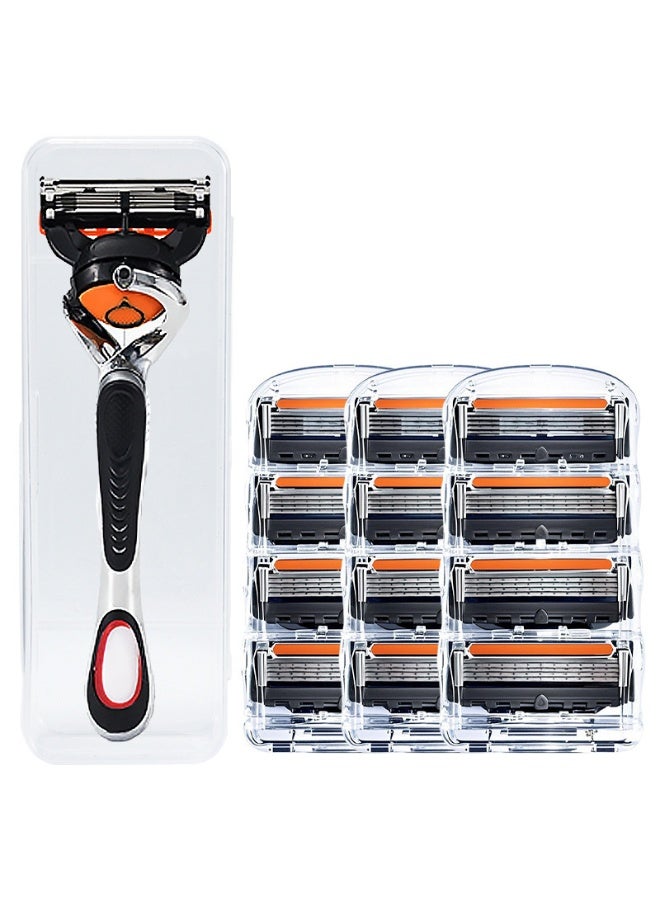 Gillette 12-Piece Men's Razor Blade Replacement Set with Free Handle - Ultra Sharp Stainless Steel Blades for Smooth Shaving, Includes Replaceable Heads, Double Edge Razor Blades, Travel Carry Shaver - Image 1