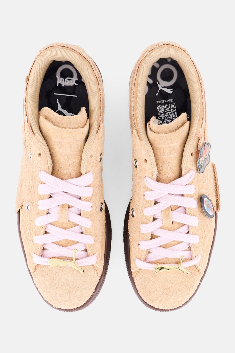 PUMA Puma x X-Girl Women Suede Lace Up Skate Shoes, Tan - Image 3