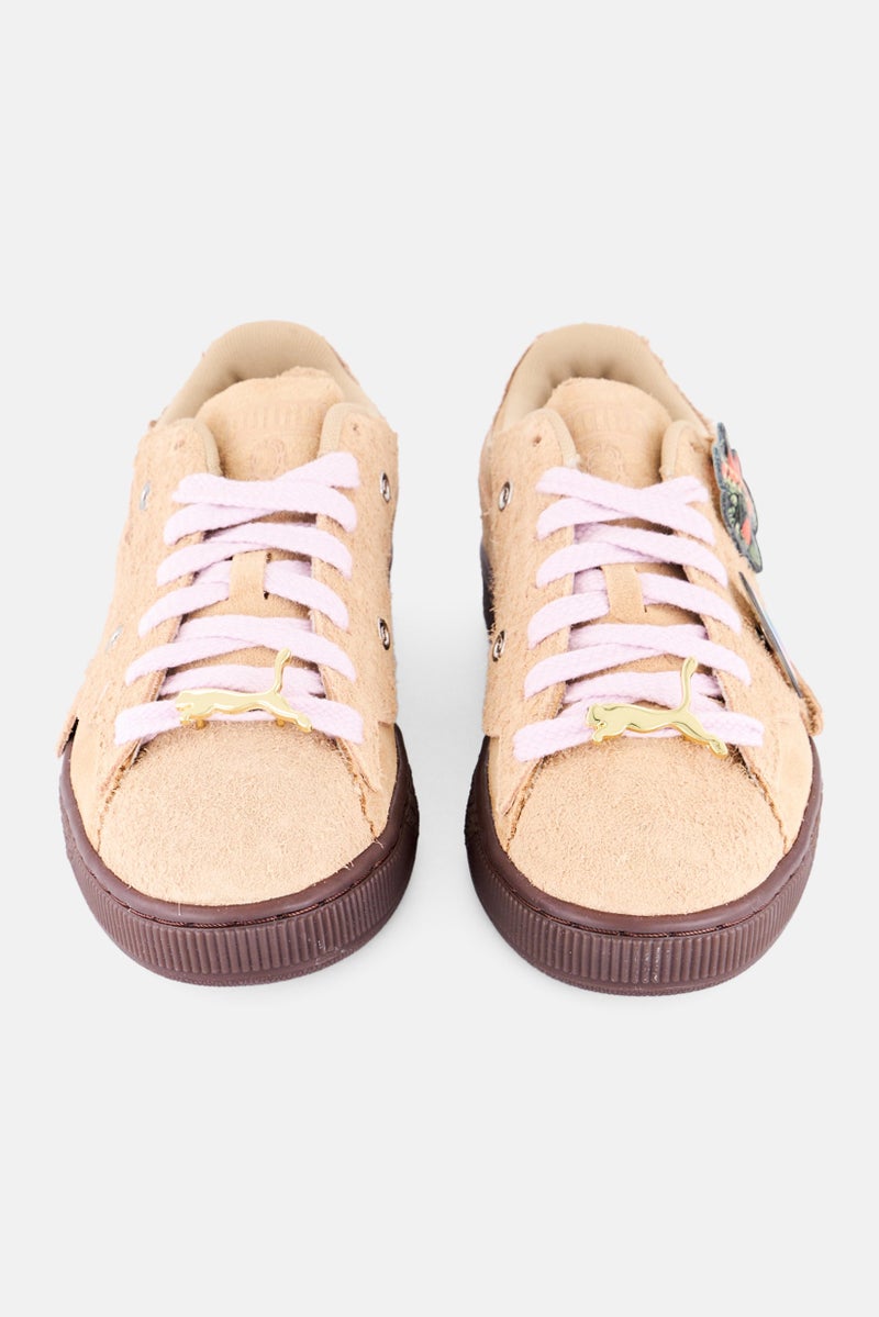 PUMA Puma x X-Girl Women Suede Lace Up Skate Shoes, Tan - Image 4