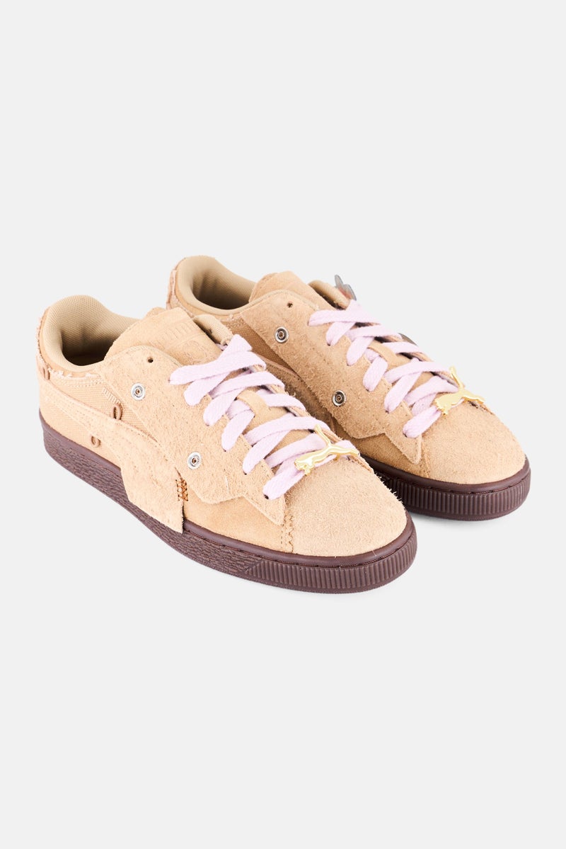 PUMA Puma x X-Girl Women Suede Lace Up Skate Shoes, Tan - Image 1