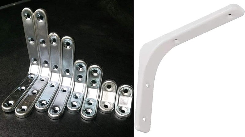 Diy Crafts CTDIYHI48042 Angle Bracket Heavy Support Wall Mounted Bench Table Shelf Bracket Furniture Hardware Screw Pack of 4 100 X 100 X 12 Polish Silver - Image 3