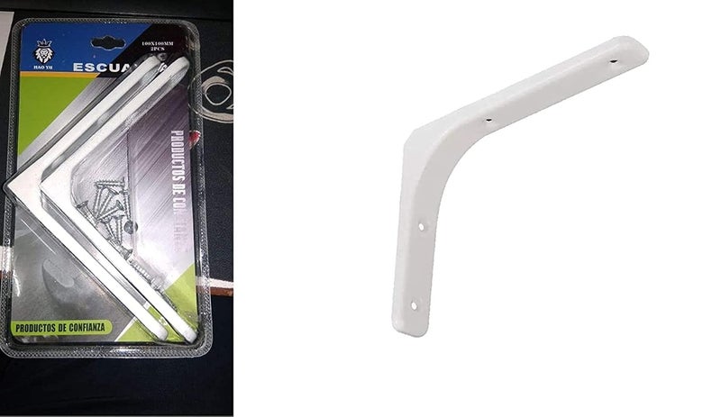 Diy Crafts CTDIYHI48042 Angle Bracket Heavy Support Wall Mounted Bench Table Shelf Bracket Furniture Hardware Screw Pack of 4 100 X 100 X 12 Polish Silver - Image 4