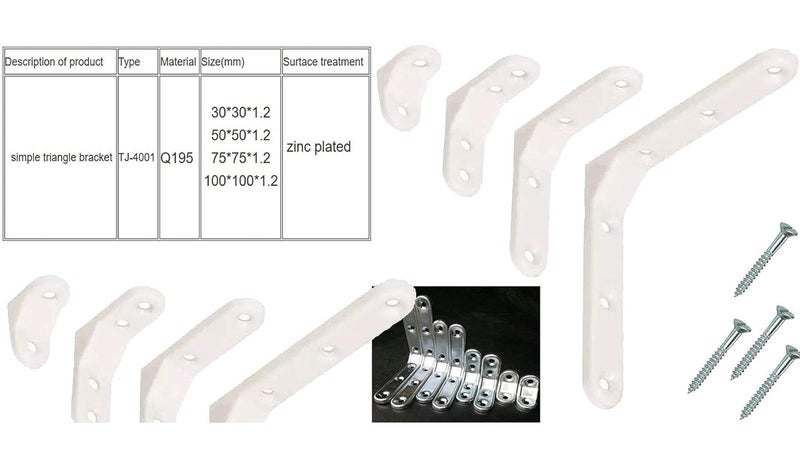 Diy Crafts CTDIYHI48042 Angle Bracket Heavy Support Wall Mounted Bench Table Shelf Bracket Furniture Hardware Screw Pack of 4 100 X 100 X 12 Polish Silver - Image 2