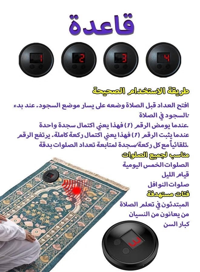 Smart Rak'ah Counter/Automatic Prostration Counter for Prayer - Certified by Scholars - Works with Smart Sensor without Contact (New Rak'ah Counter - Never Forget the Number of Rak'ahs During Your Prayer) - Image 3