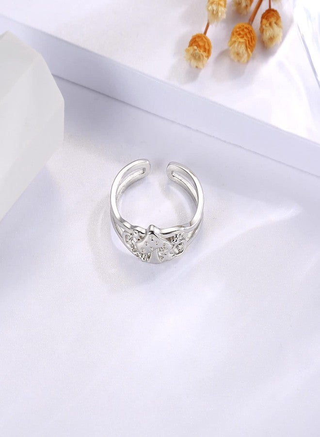 Sariel Cute Mushroom Gifts for Women - 925 Sterling Silver Magical Mushroom Ring with Moon and Star Gifts - Image 4