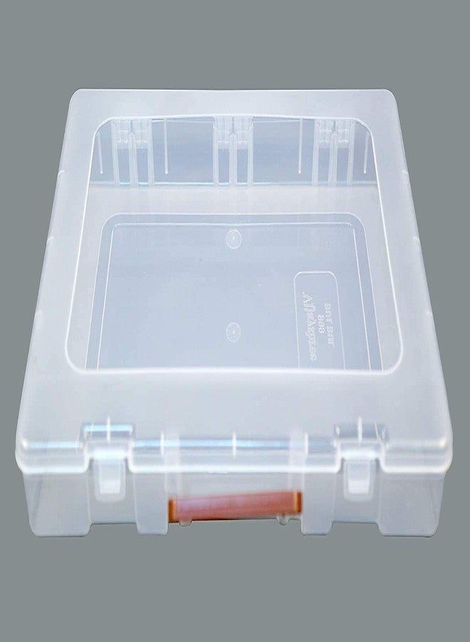 Moral_Multipurpose Plastic Storage Box with Locks and Handle matte Finish, Transparent Plastic Organizer Storage Box for Saree, Laptop, Books, Clothes Organizer (SET OF 4) - Image 3