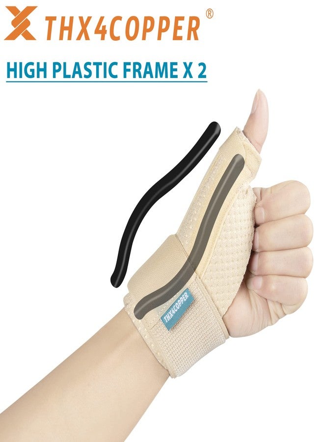 THX4COPPER Thumb & Wrist Stabilizer Splint for Blackberry Thumb,Thumb Pain Relief for Arthritis,Sprained,Tendonitis,Carpal Tunnel,Breathable&Stable,S-M(Beige) - Image 4
