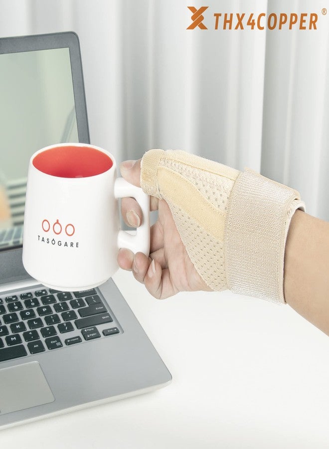 THX4COPPER Thumb & Wrist Stabilizer Splint for Blackberry Thumb,Thumb Pain Relief for Arthritis,Sprained,Tendonitis,Carpal Tunnel,Breathable&Stable,S-M(Beige) - Image 5