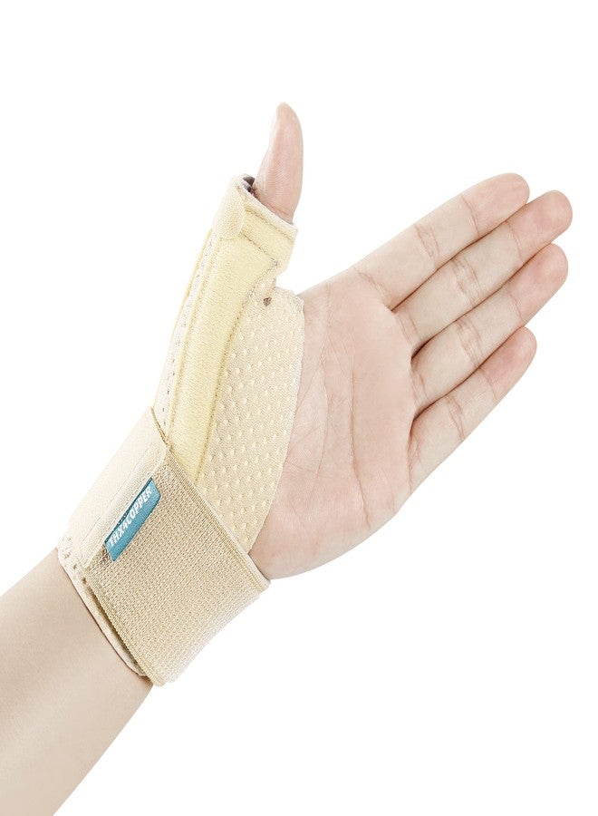 THX4COPPER Thumb & Wrist Stabilizer Splint for Blackberry Thumb,Thumb Pain Relief for Arthritis,Sprained,Tendonitis,Carpal Tunnel,Breathable&Stable,S-M(Beige) - Image 1