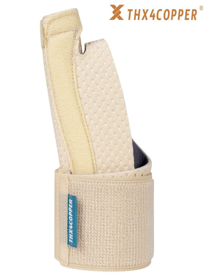 THX4COPPER Thumb & Wrist Stabilizer Splint for Blackberry Thumb,Thumb Pain Relief for Arthritis,Sprained,Tendonitis,Carpal Tunnel,Breathable&Stable,S-M(Beige) - Image 2
