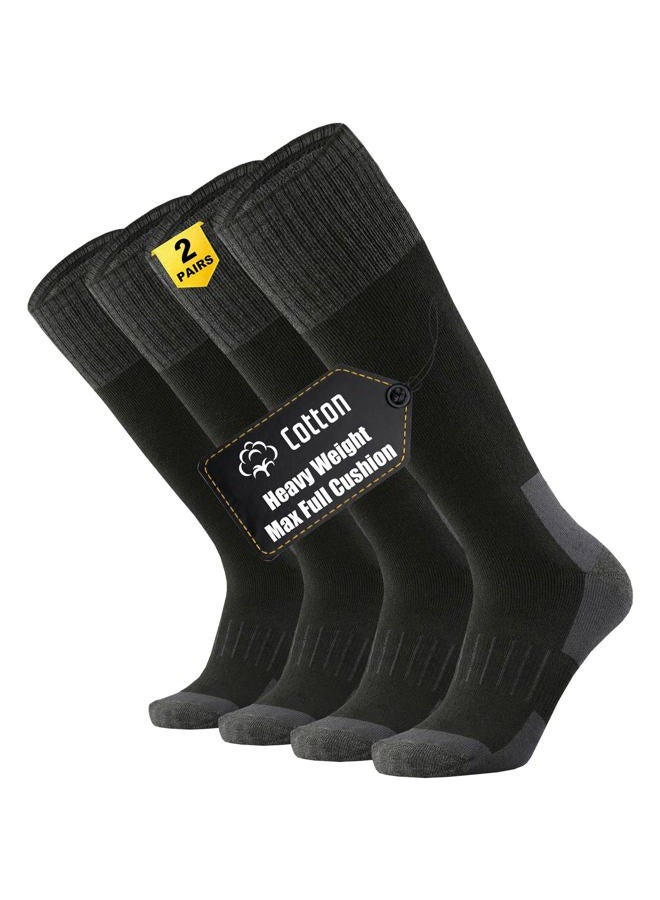 ONKE Max Full Cushion Knee High Socks for Men Steel Toe Work Boot Over the Calf OTC Moisture Wicking Thermal Hiking Hunting, Brown (Wool/2 Pairs), 13-15 - Image 1