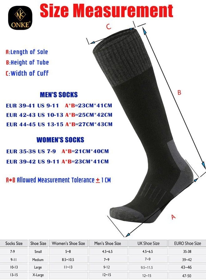 ONKE Max Full Cushion Knee High Socks for Men Steel Toe Work Boot Over the Calf OTC Moisture Wicking Thermal Hiking Hunting, Brown (Wool/2 Pairs), 13-15 - Image 5